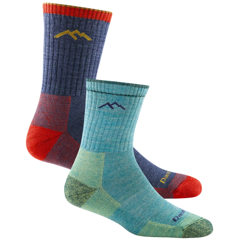Men's and Women's Hiker Micro Crew 2-Pack Hiking Socks